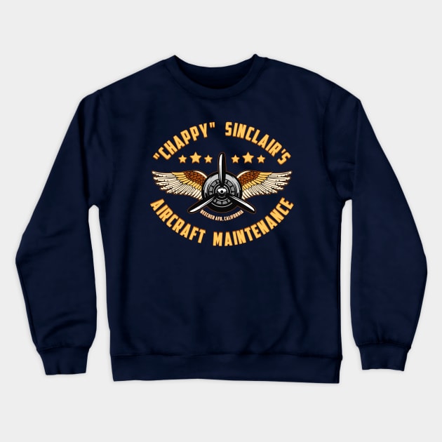 Chappy Sinclair's Aircraft Maintenance Crewneck Sweatshirt by AngryMongoAff